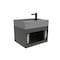 Castello Usa Amazon 24-inch Black Vanity Set with Gray Top and Black Handles CB-MC-24BLK-BL-2056-GR - alternate 4